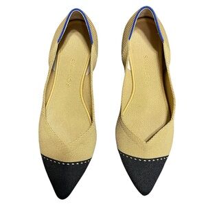 Rothy's Beige and Black Pointed Flats 8.5